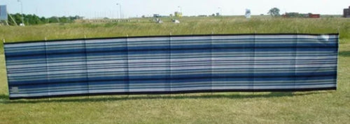 Blue diamond blue/burgundy stripe fabric 9 Pole windbreak