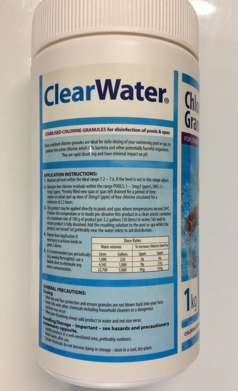 Clearwater chloride granules 1kg