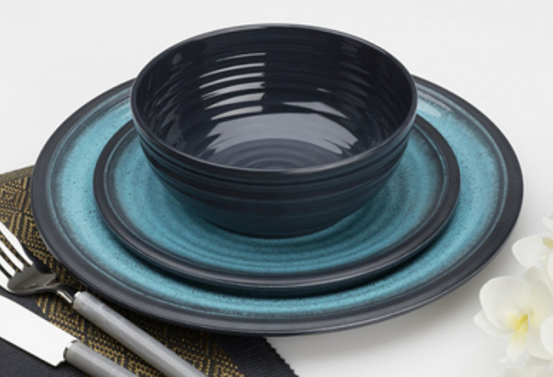 Flamefield Granite Aqua 12pc Melamine Set