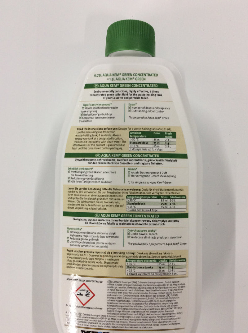 Thetford aqua kem green concentrated 750ml