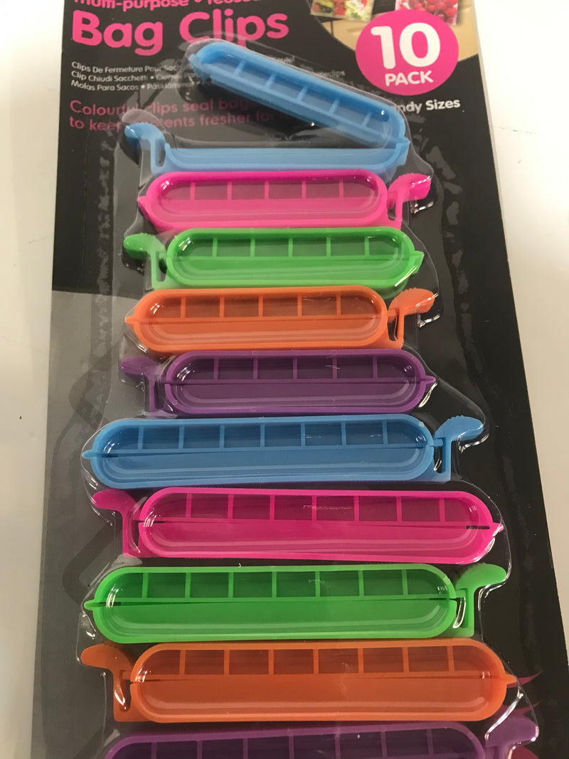 Multi - purpose bag clips pack of ten