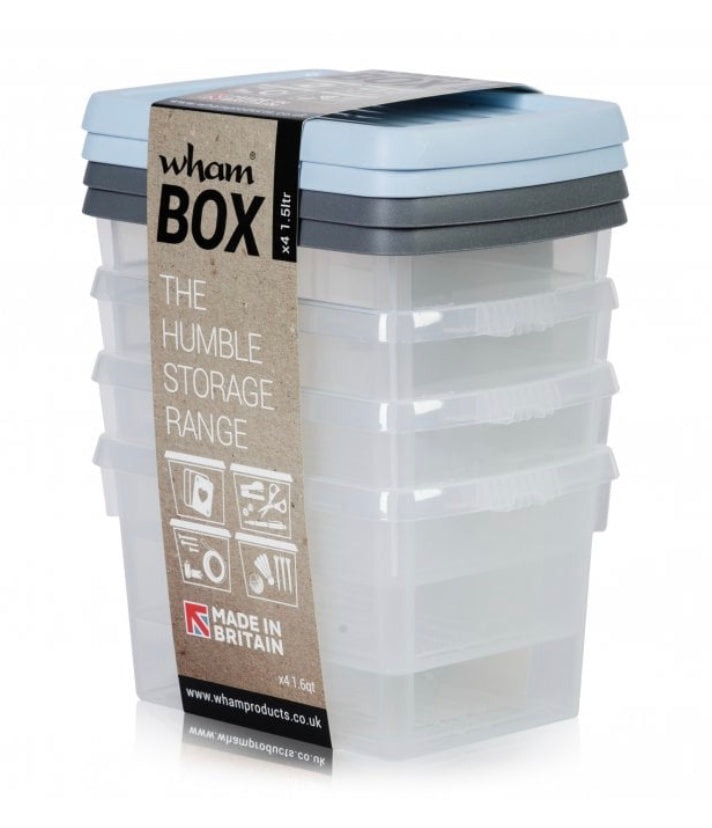 Set of 4 Box With Lid 1.5Lt each