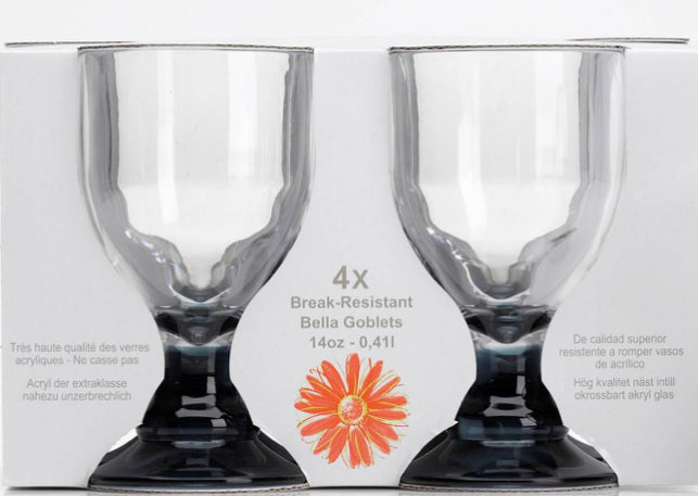 Bella Goblets x 4 14oz Acrylic