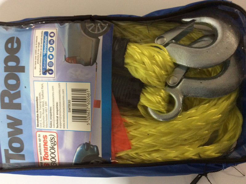 Tow rope 3 tonne yellow