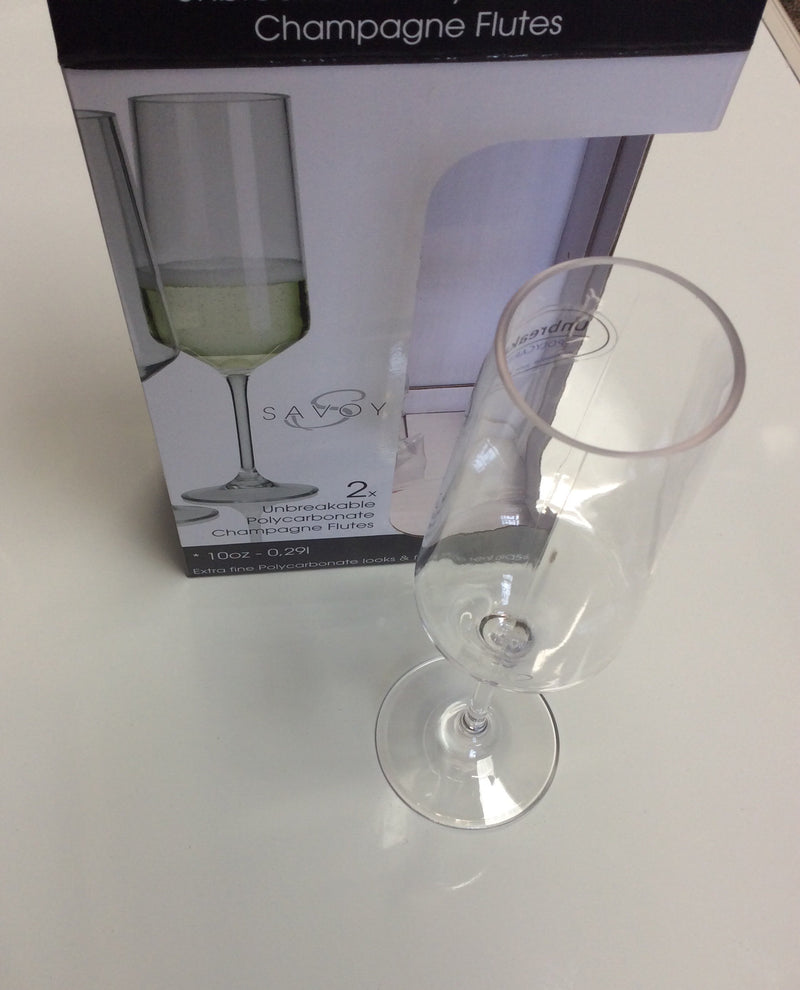 Champagne flutes in polycarbonate 1 x 2 (pair)