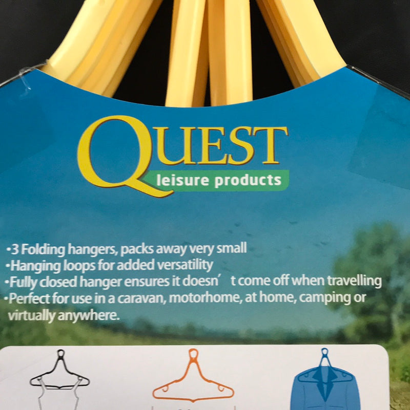 Quest Folding clothes hangers pack of 3