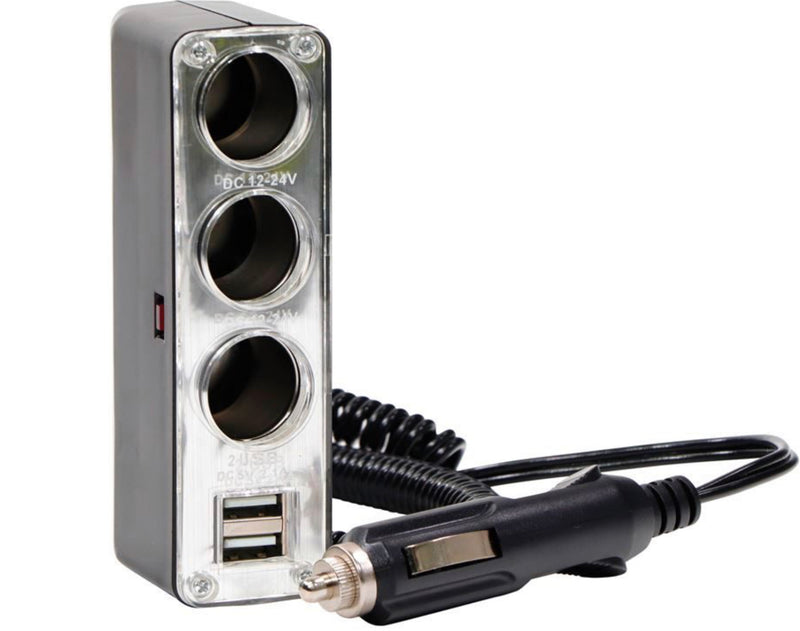 Streetwize 12V Triple Socket with Twin USB