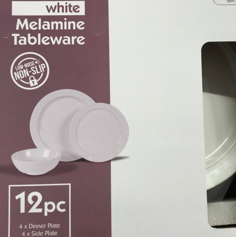 Kampa Classic White Melamine 12pc Non-Slip