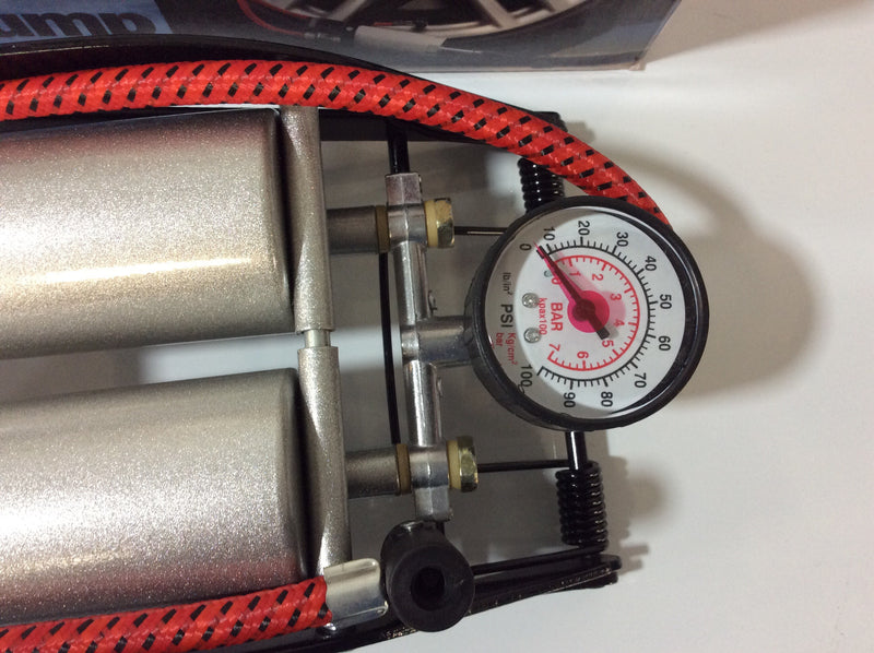 Double barrel foot pump