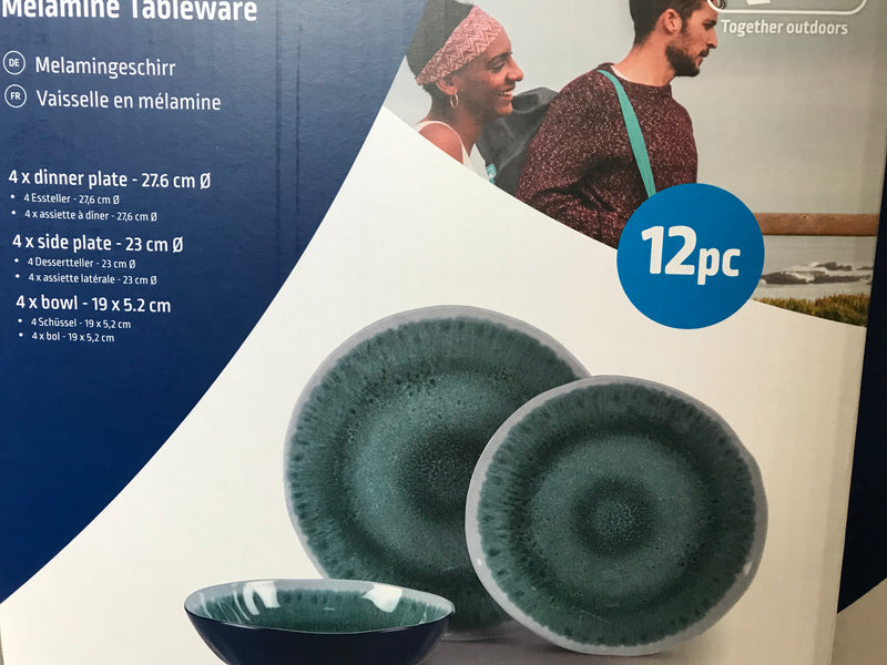 Kampa Aegean 12pc Melamine tableware
