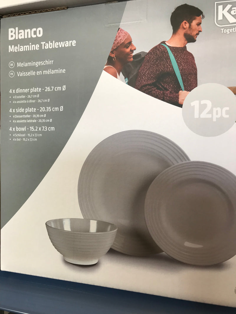 Kampa Blanco 12pc Melamine Set