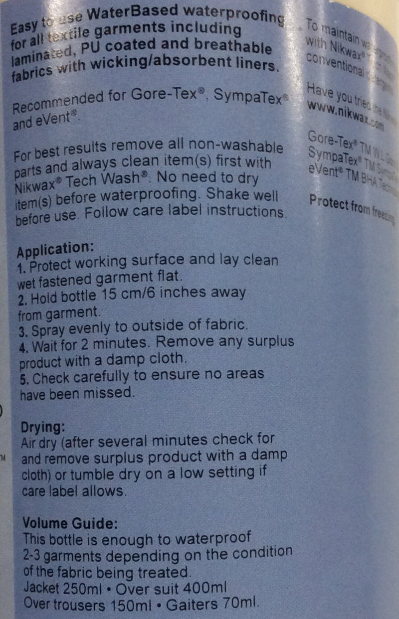 Nikwax tx direct spray on waterproofer