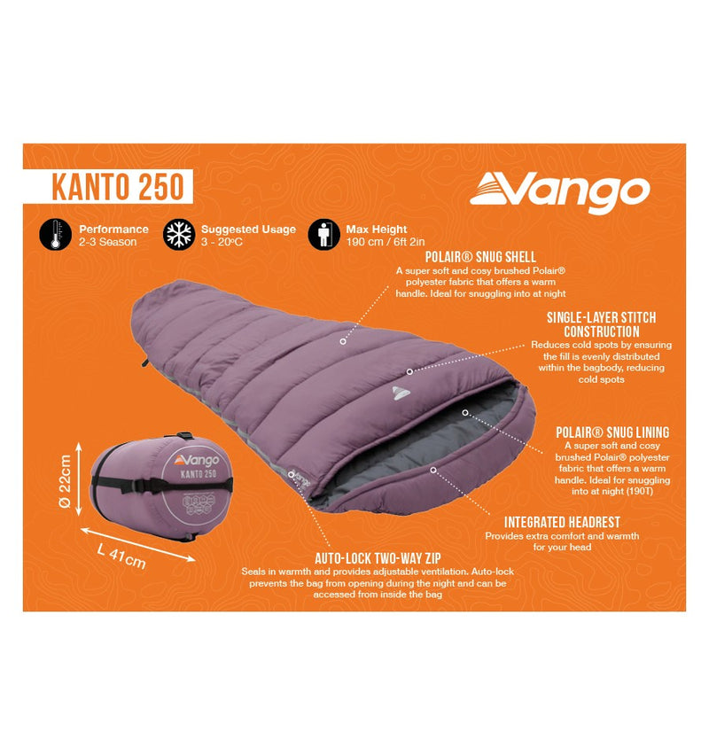 Vango Kanto 250 Sleeping Bag Arctic Dusk 2024
