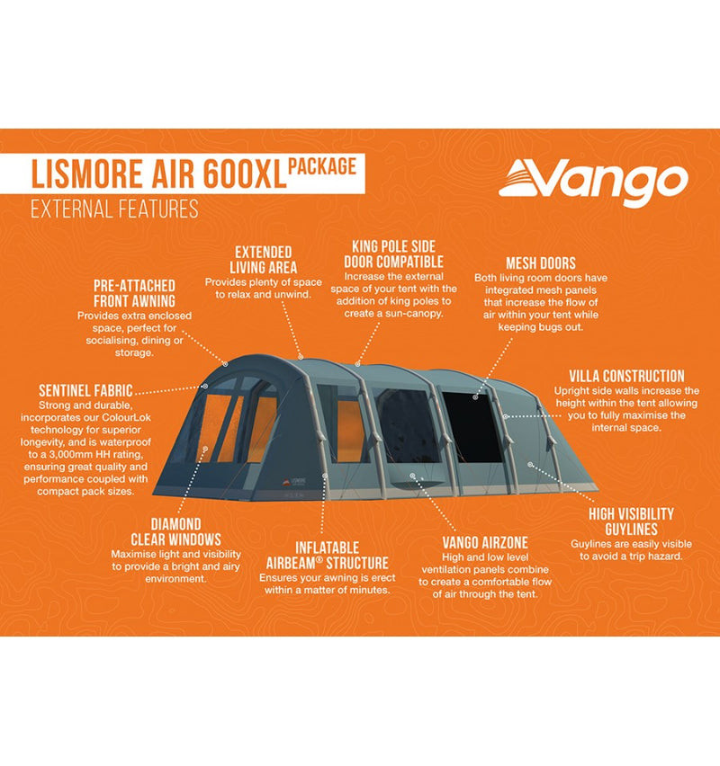 Vango Lismore 600XL Air Tent Package 2023
