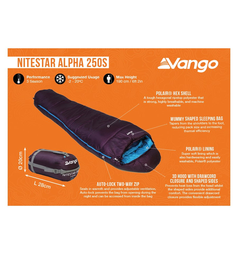 Vango Nitestar Alpha 250S Sleeping Bag Phoenix